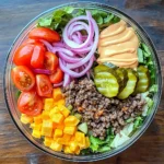Meal Prep Cheeseburger Bowls