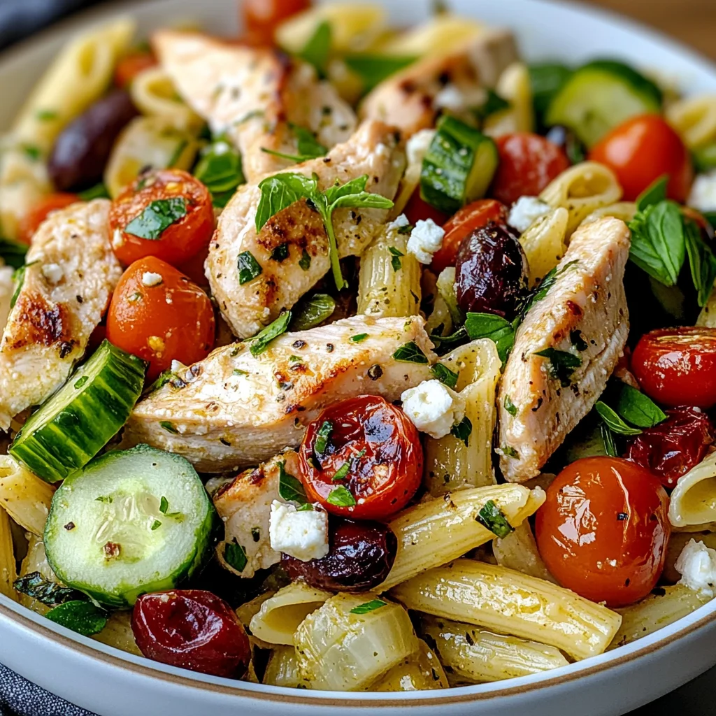 Mediterranean Chicken Pasta Salad