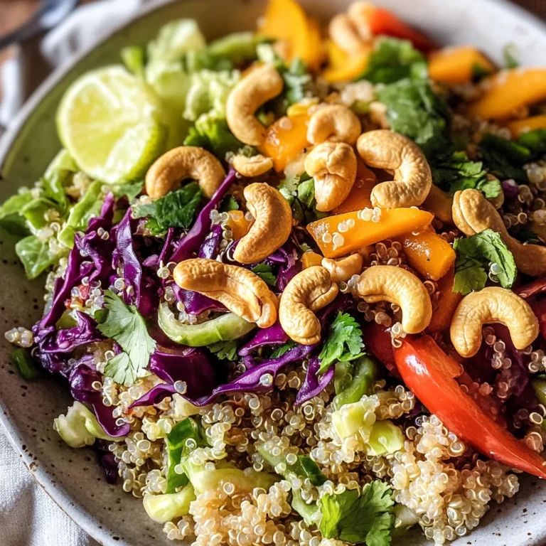 SPICY CASHEW QUINOA CRUNCH SALAD WITH GINGER LIME DRESSING