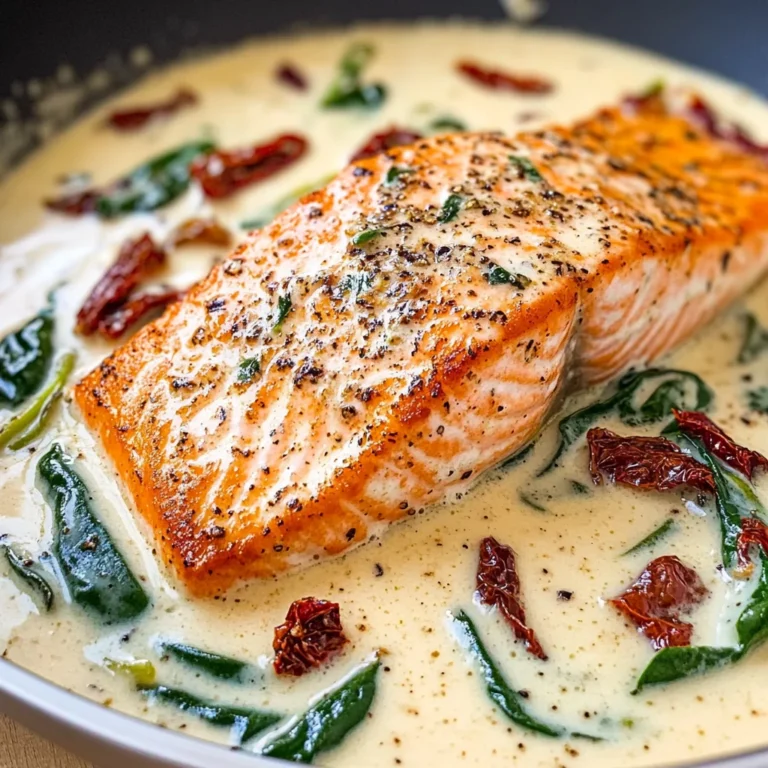 Tuscan Salmon with Parmesan Cream Sauce