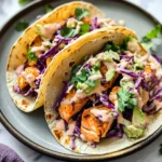 Air Fryer Salmon Tacos with Slaw