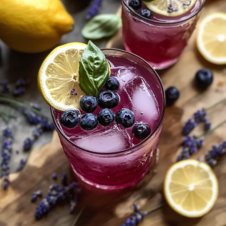 Blueberry Basil Lemon Lavender Mocktail