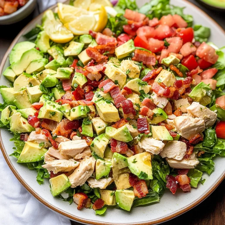 Chicken Bacon Avocado Chopped Salad with Lemon Vinaigrette