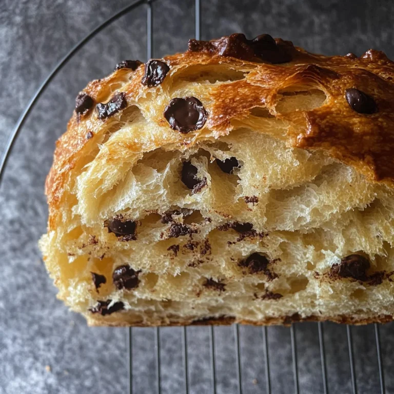 Chocolate Chip Sourdough Croissant Bread