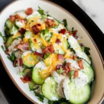 Creamy Cucumber Salad with turkey Bacon and Cheese