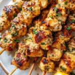Garlic Parmesan Chicken Skewers