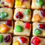 Glazed Fruitcake Shortbread Cookies