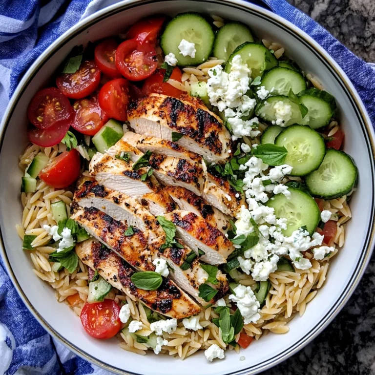Greek Chicken Orzo Power Bowls