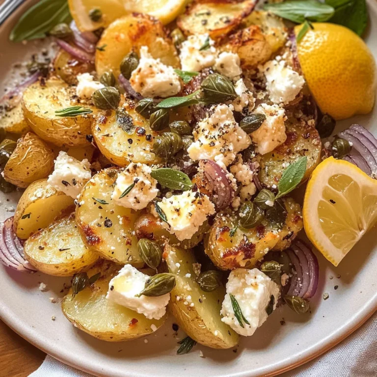 Quick smashed Greek potatoes with feta and rosemary