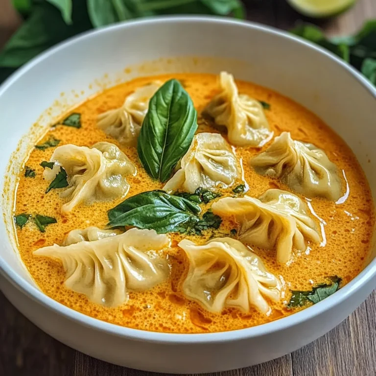 Soup Dumplings in Thai Red Curry Sauce