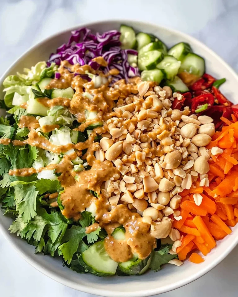 Thai Crunch Salad CPK Copycat (with peanut ginger sauce)