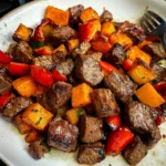 Whole30 Steak Bites with Sweet Potatoes and Peppers
