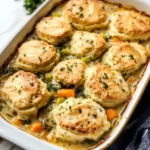 Biscuit Vegetable Pot Pie Casserole