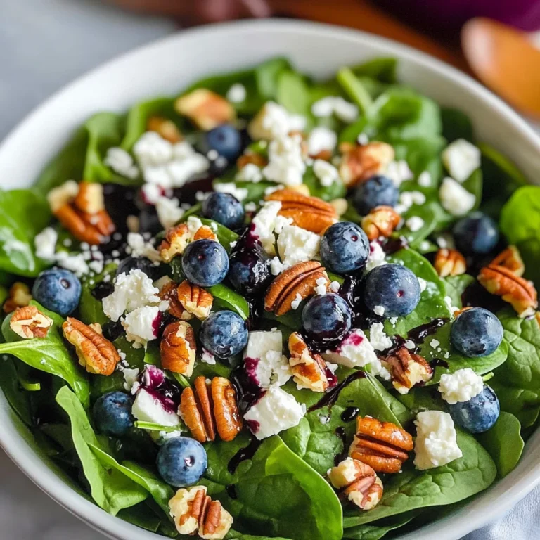 Blueberry Spinach Salad with Honey Balsamic Dressing