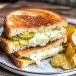 Crispy Dill Pickle Grilled Cheese Sandwich