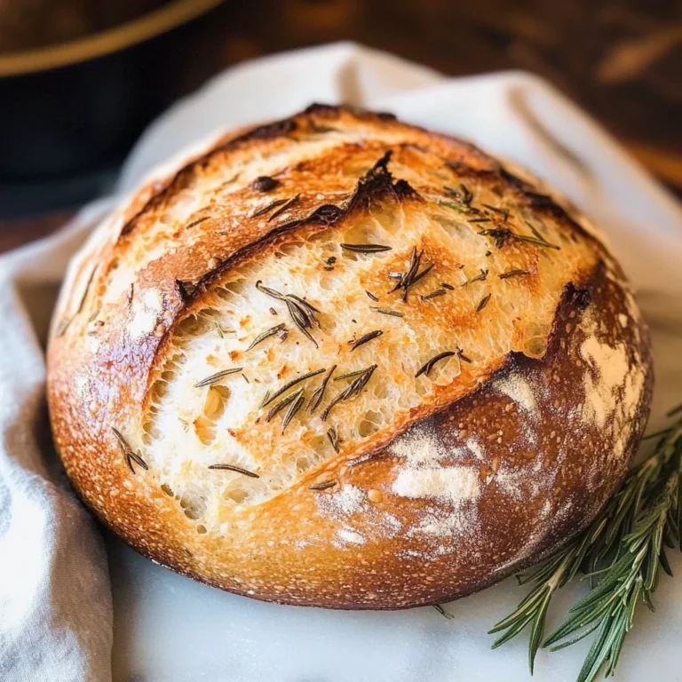 Easy Roasted Garlic Rosemary Artisan Bread – The Best Homemade Loaf