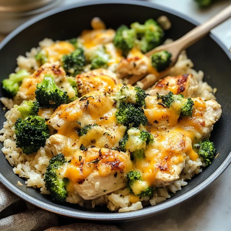 Cheesy Chicken Skillet with Broccoli and Rice