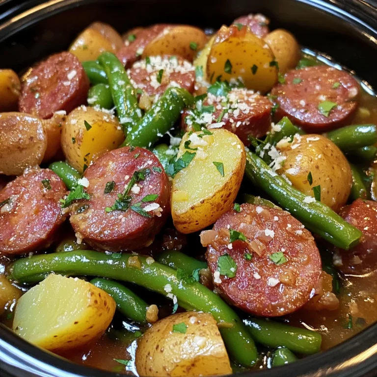 Crockpot Kielbasa and Green Beans
