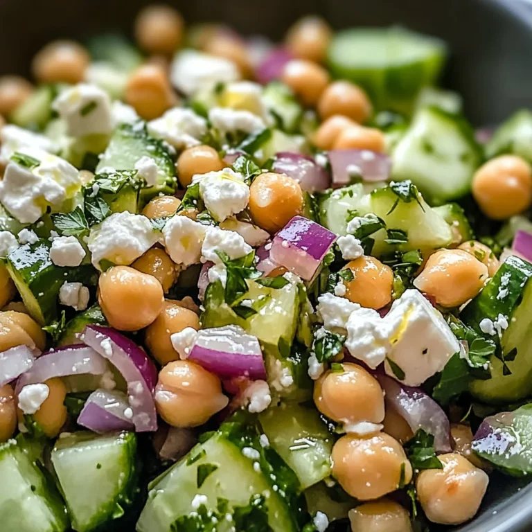 Cucumber Chickpea Feta Lemon