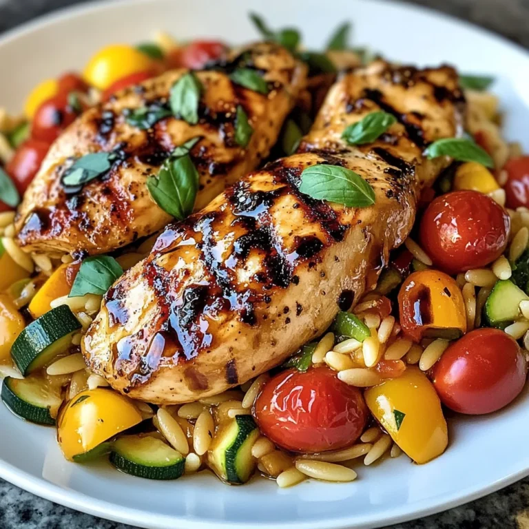 Easy Balsamic Chicken & Veggie Orzo