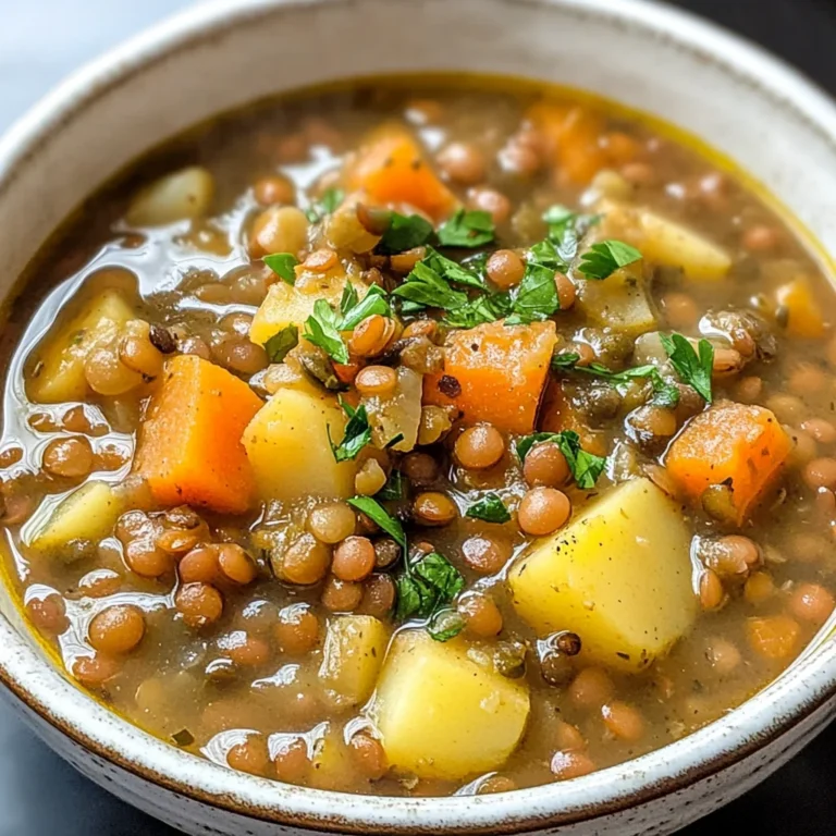 Easy Lentil Potato Soup Recipe