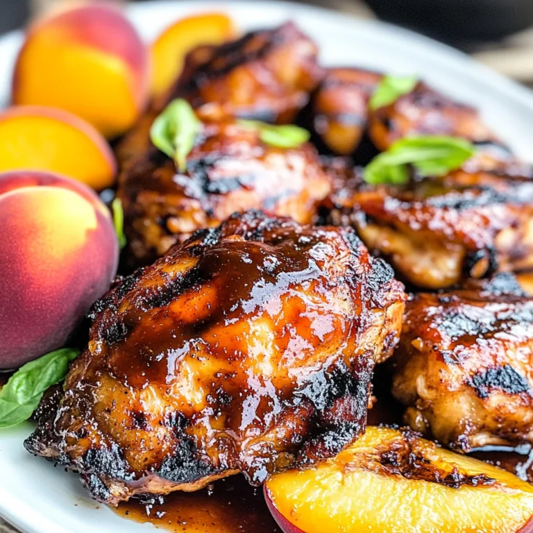 Grilled Bourbon Peach BBQ Chicken
