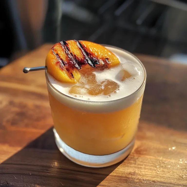 Grilled Peach Whiskey Sour