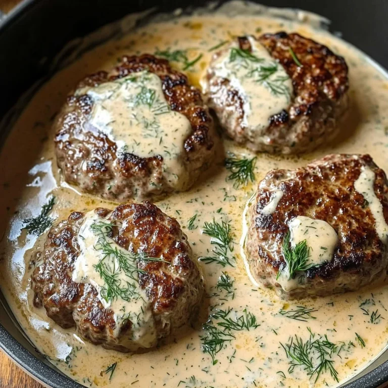 Hamburger Steaks in Creamy Dill Sauce