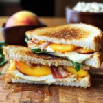Honey Peach White Cheddar Grilled Cheese Sandwich