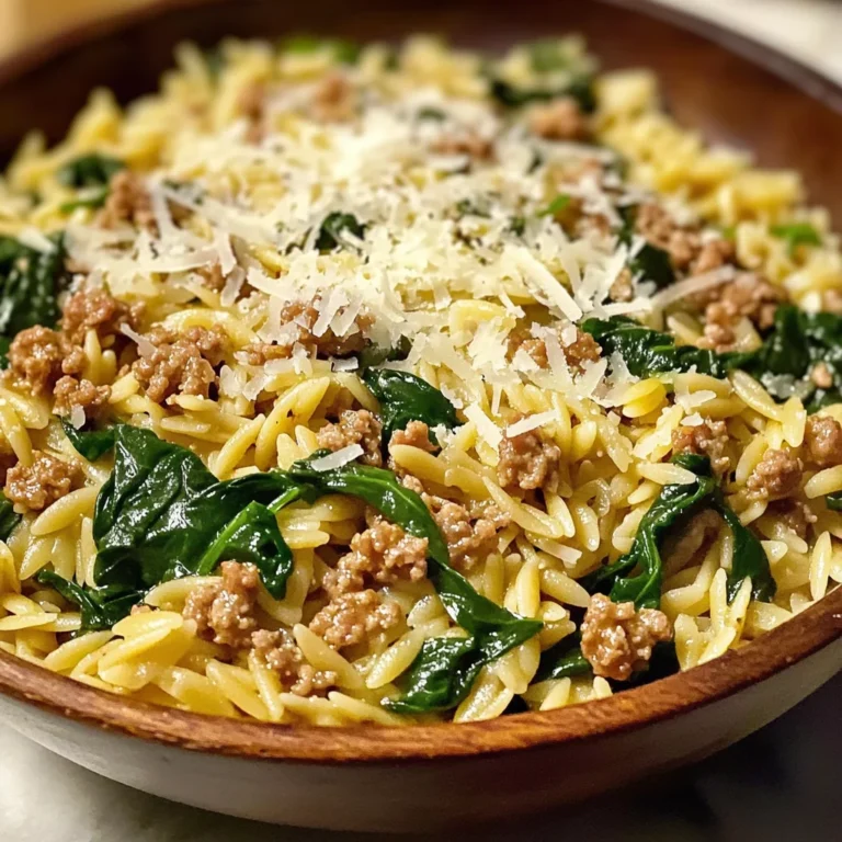 Italian Ground Turkey Spinach Orzo - theamazingfood