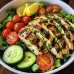 Lemon Herb Grilled Chicken Avocado Salad