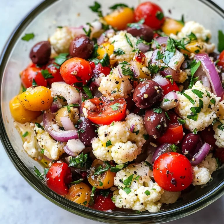 Mediterranean Marinated Cauliflower Salad Side – Fresh and Flavorful