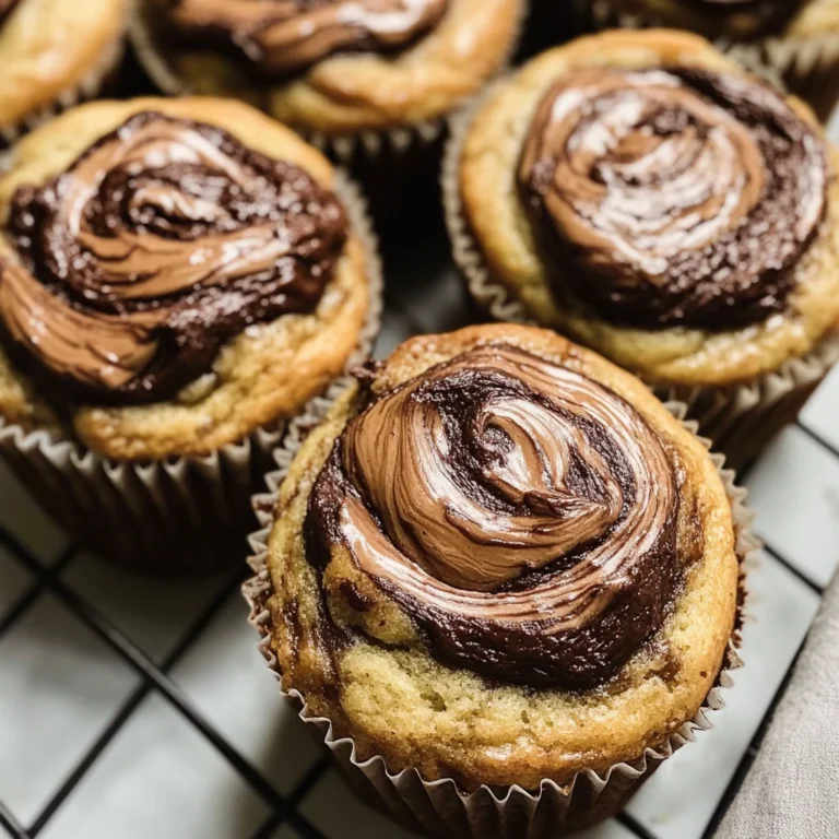 Nutella Swirled Banana Muffins