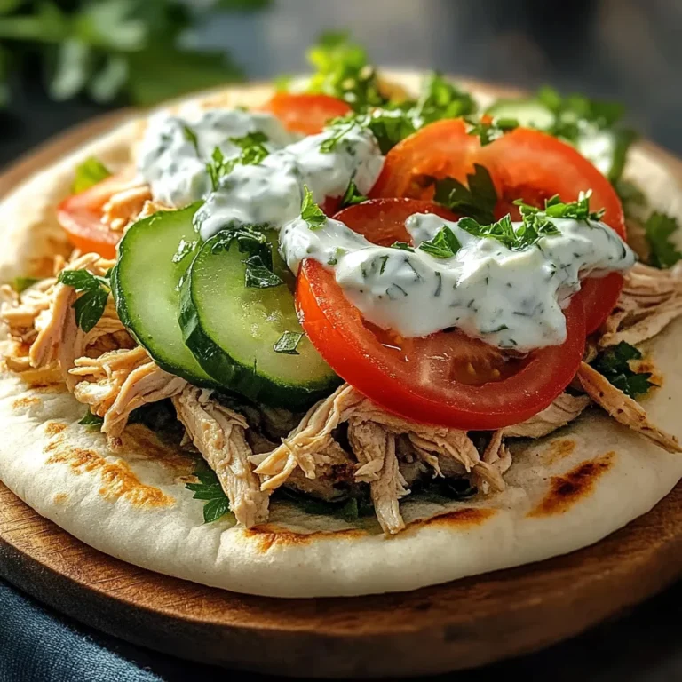 Slow Cooker Chicken Gyros with Tzatziki Sauce