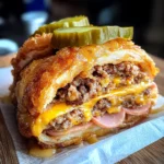 Viral Cheeseburger Onion Ring Roll