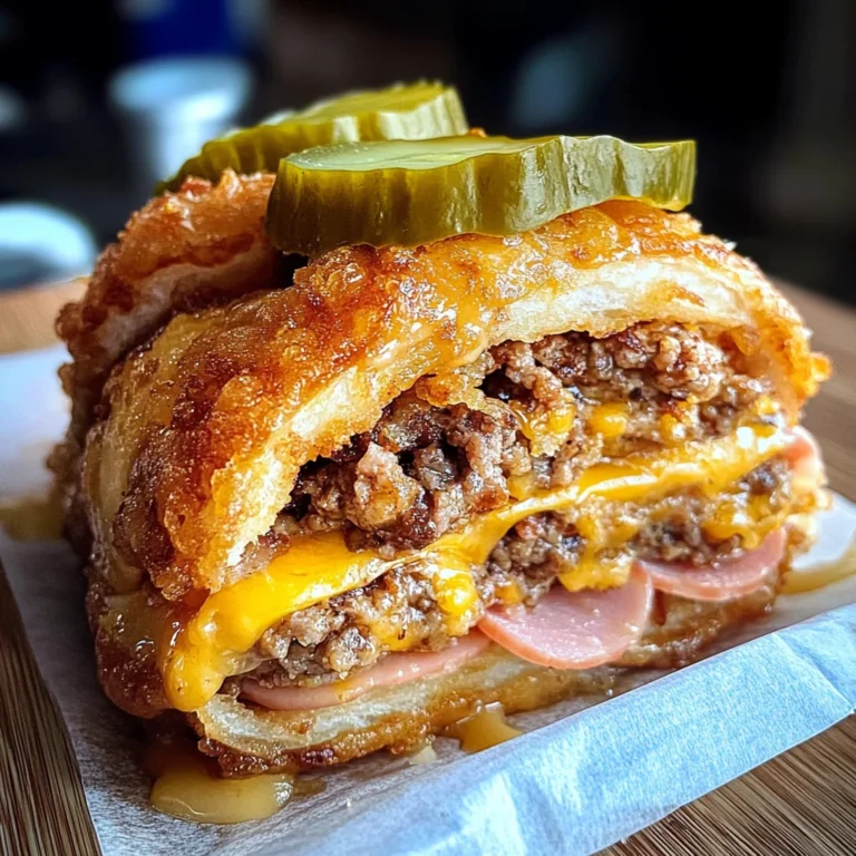 Viral Cheeseburger Onion Ring Roll