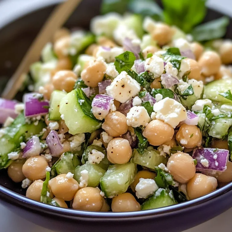 Chickpea Feta Cucumber Salad