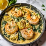 Creamy Spinach Artichoke Shrimp Skillet: Low-Carb Luxury