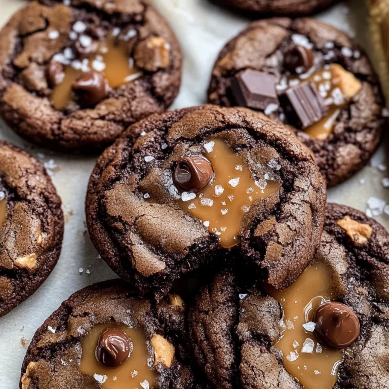 Double Chocolate Salted Caramel Cookies