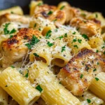 Garlic Butter Chicken with Rigatoni and Parmesan