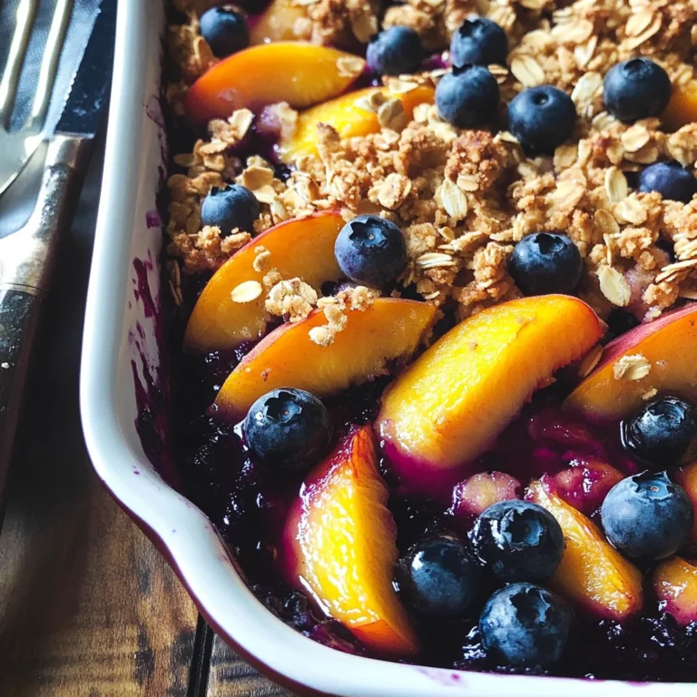 Peach and Blueberry Crisp