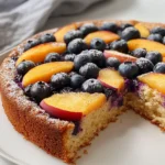 Peach and Blueberry Greek Yogurt Cake