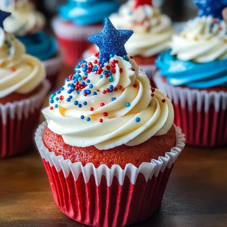 Red White and Blue Patriotic Cupcakes