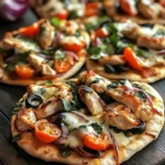 Tuscan Garlic Chicken Pita Pizzas
