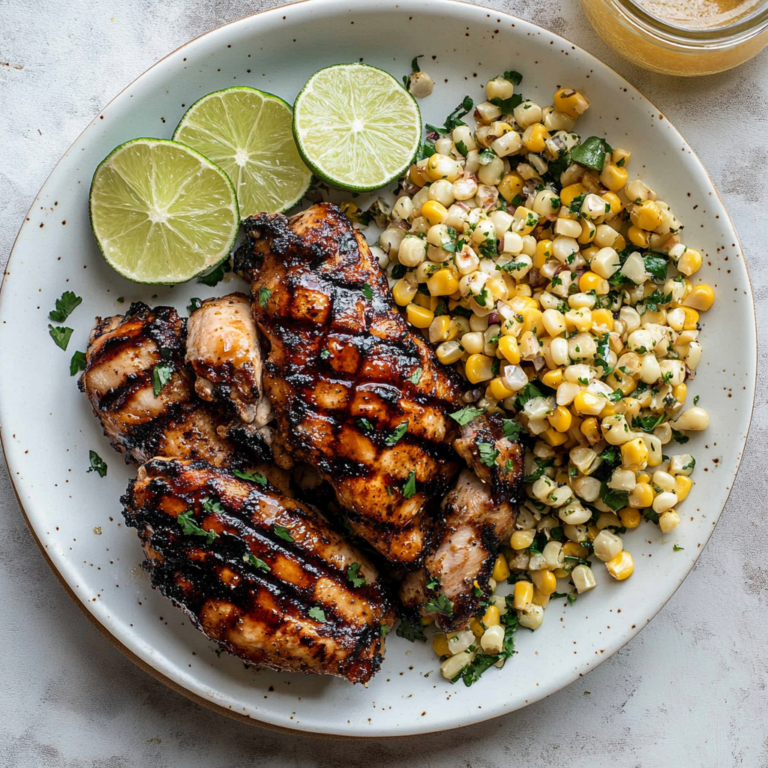 Grilled Hot Honey Chicken with Lime Corn Salad